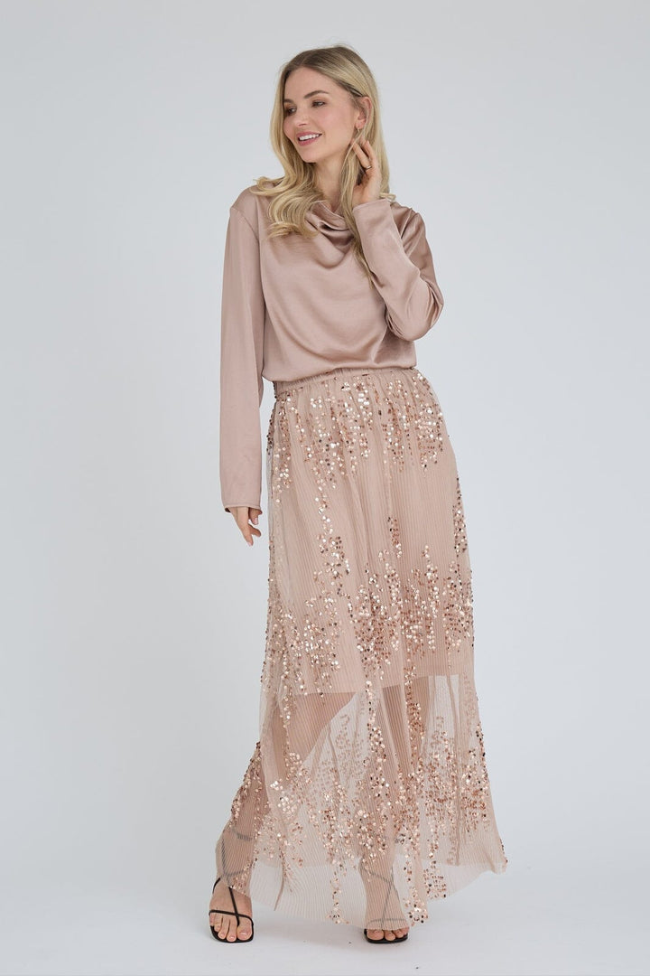 A-View - Sinda Drape Blouse AV8253-V - 316 - Almond