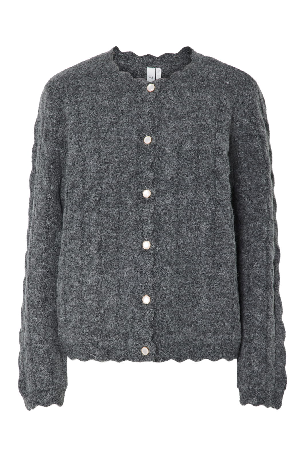 Y.A.S - Yasbubera Ls Knit Cardigan - 4794873 Dark Grey Melange