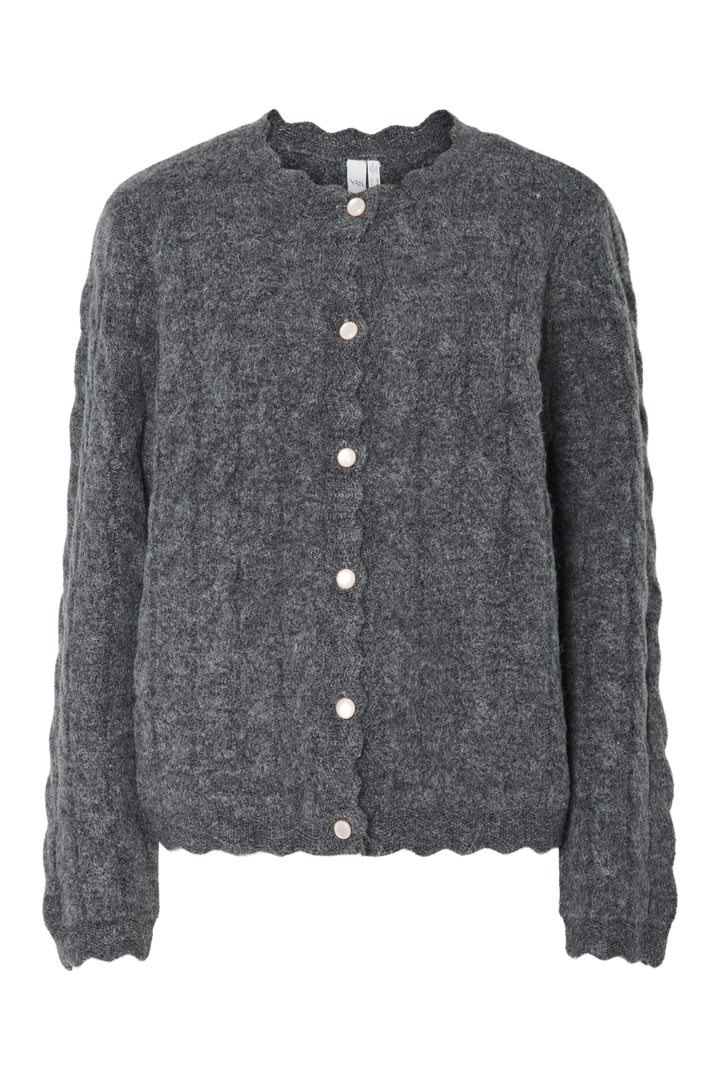 Y.A.S - Yasbubera Ls Knit Cardigan - 4794873 Dark Grey Melange
