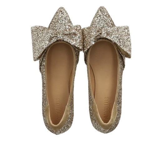 Angulus - Sløjfe Pump I Funklende Glitter 1550-105 - 3618/2217 Champagne Glitter/sand Pumps 