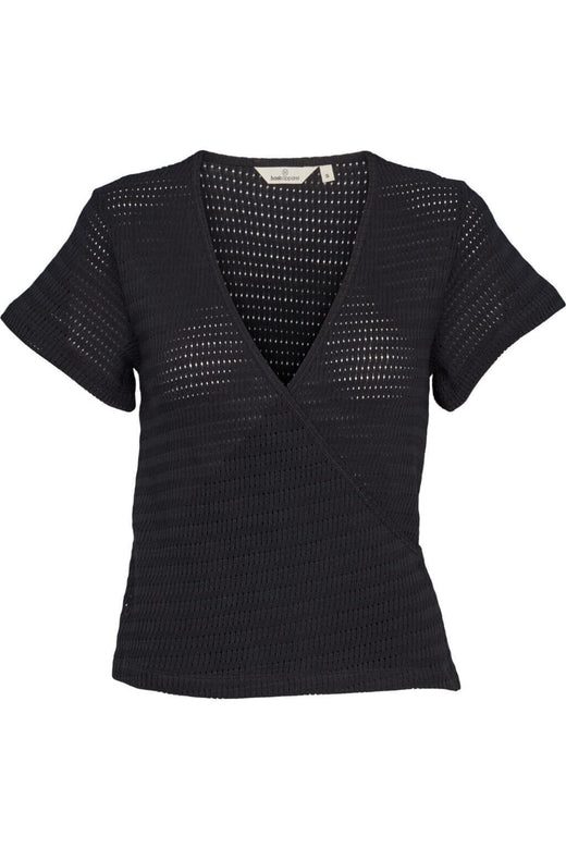 Basic Apparel - Karla Wrap Top GOTS - 001 Black T-shirts 