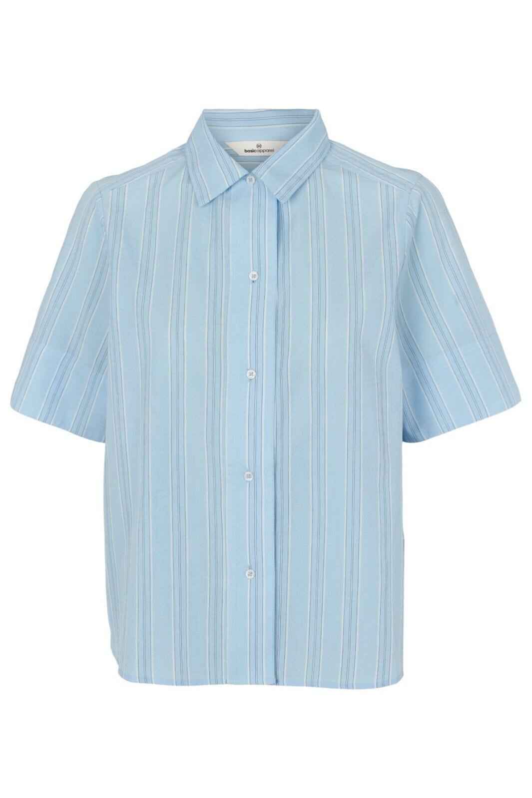 Basic Apparel - Marina Ss Shirt - 679 Airy Blue / Lotus / Birch / Classic Blue Skjorter 