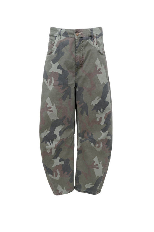 Black Colour - Bcaila Barrel Pant 41330 - Army Camouflage