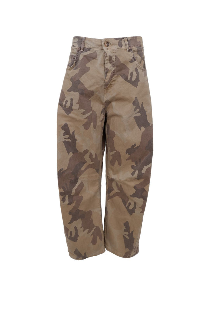 Black Colour - Bcaila Barrel Pant 41330 - Brown Camouflage