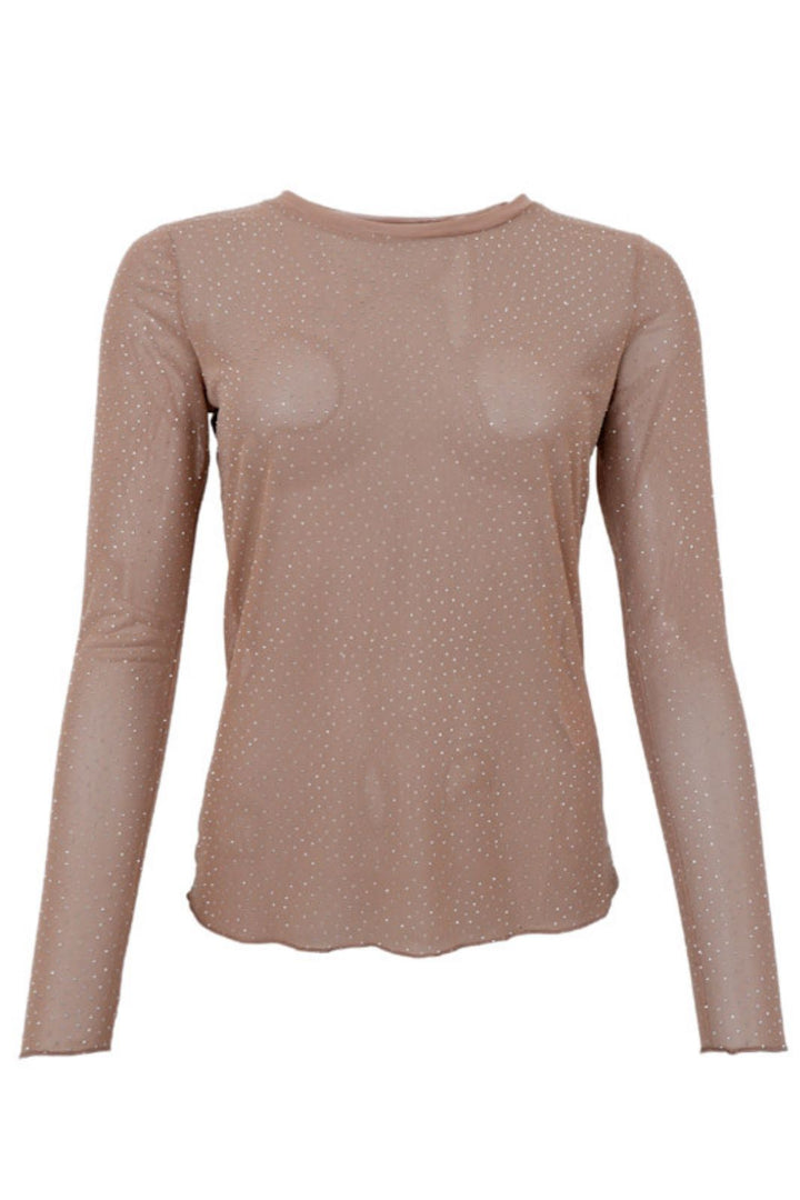 Black Colour - Bcalexis Tee W/Stones 40746 - Shirts - Latte T-shirts 