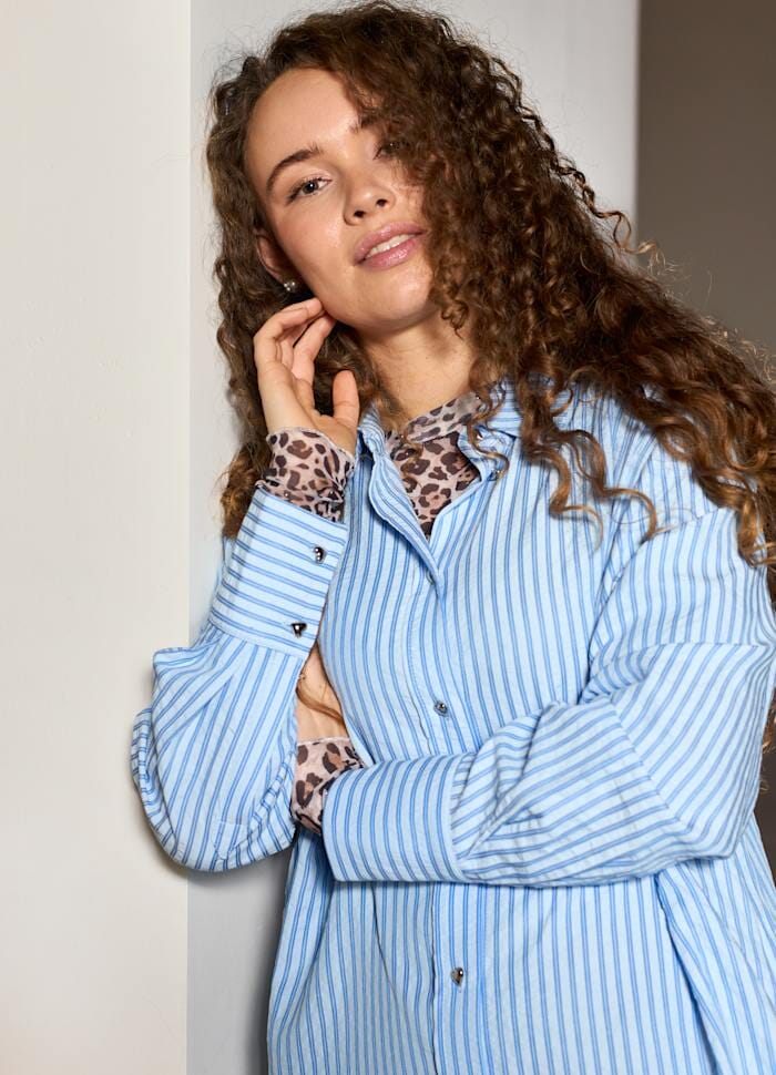 Black Colour - Bcannie Shimmer Mesh Blouse 41070 - Shirts - Leopard Bluser 