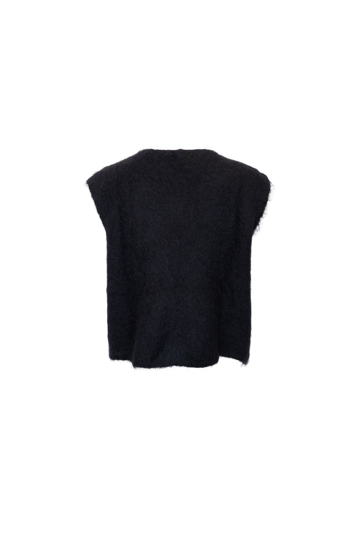 Black Colour - Bcbjoerk Knitted Button Vest 1217 - Black