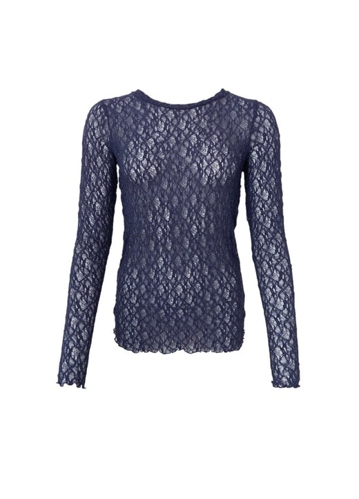 Black Colour - Bccecily Lace Blouse 41288 - Shirts - Navy Bluser 