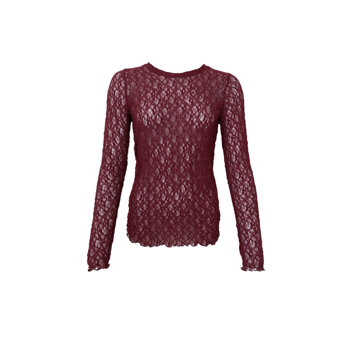 Black Colour - Bccecily Lace Blouse 41288 - Shirts - Plum Bluser 
