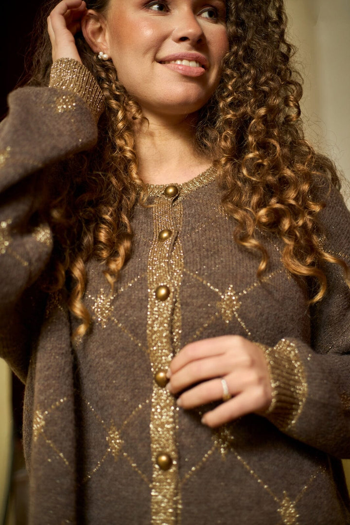 Black Colour - Bcelva Knit Cardigan 1228 - Taupe