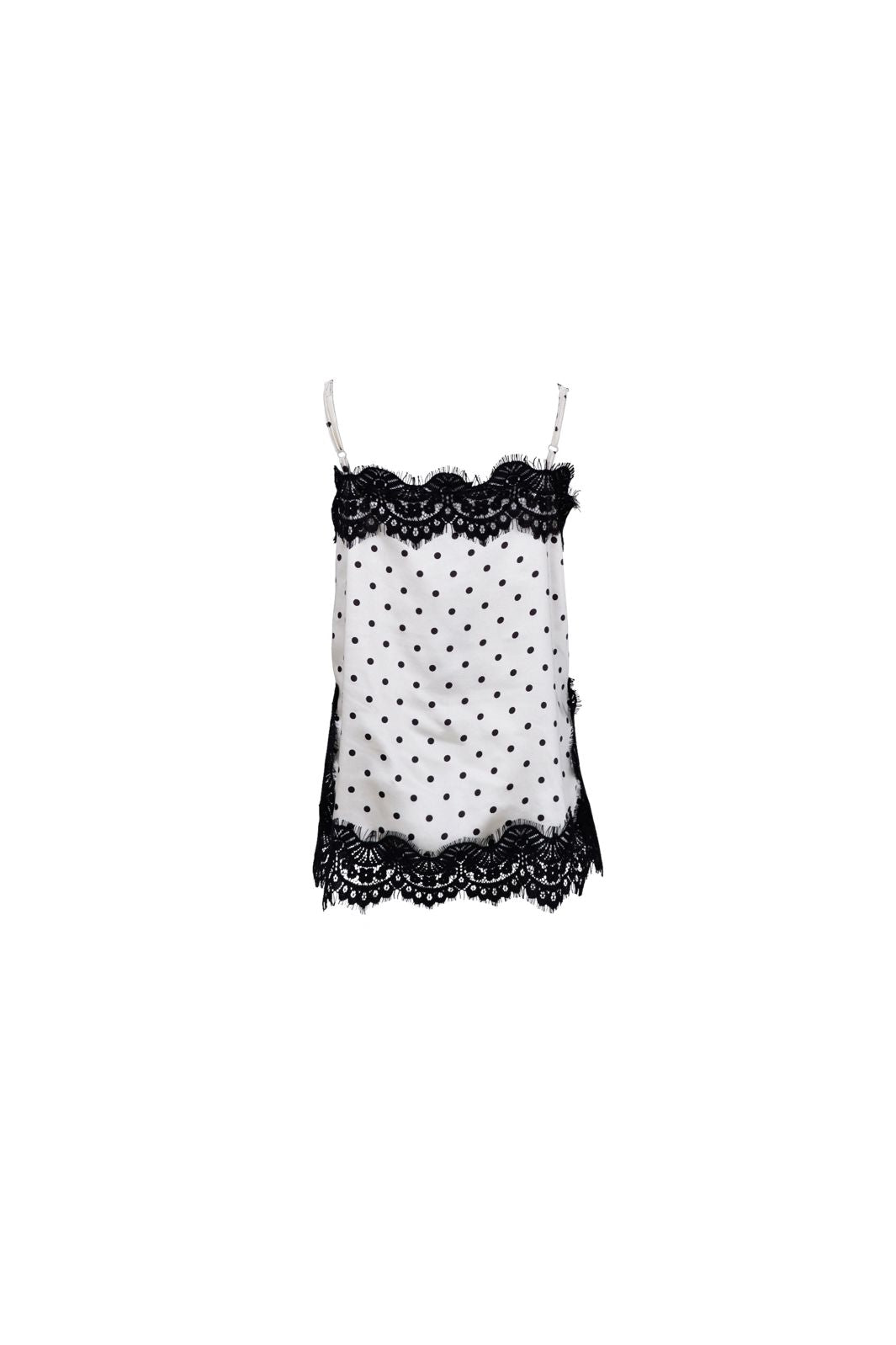 Black Colour - Bcevie Lace Strap Top 41046 - Shirts - White Dot