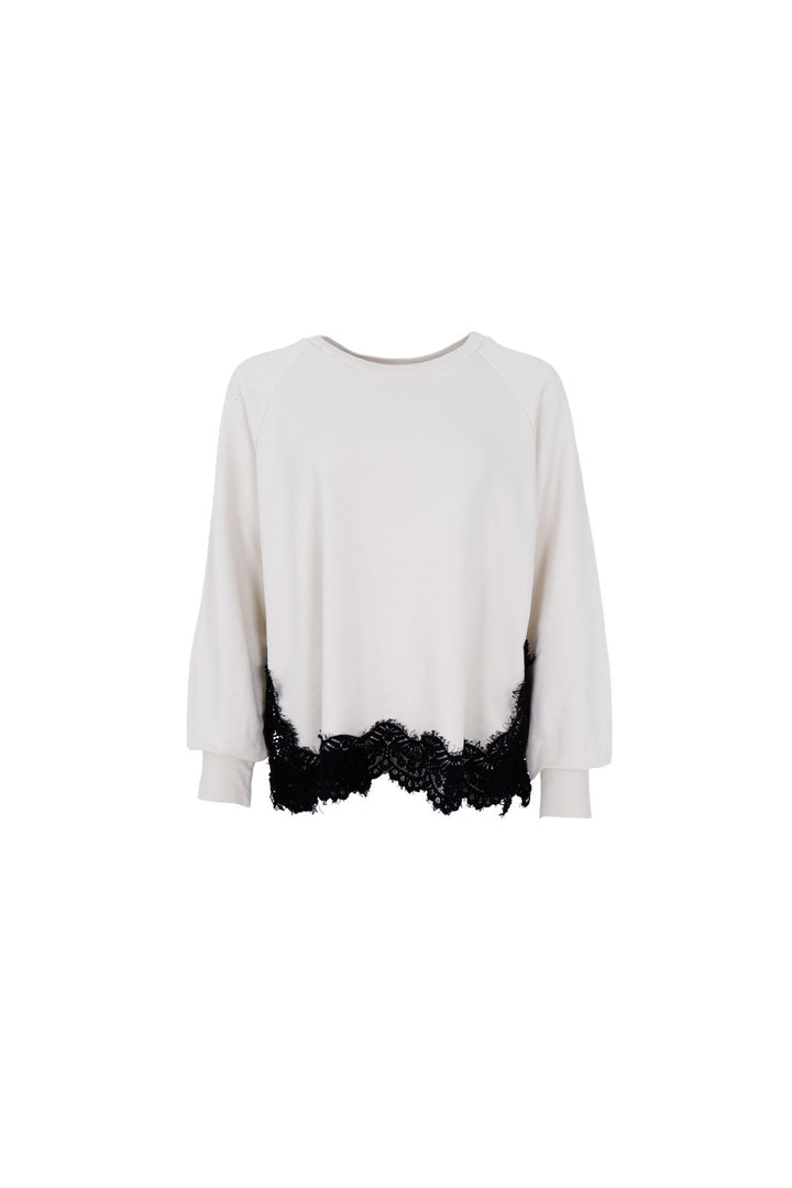 Black Colour - Bcevy Lace Sweatshirt 41089 - Off White