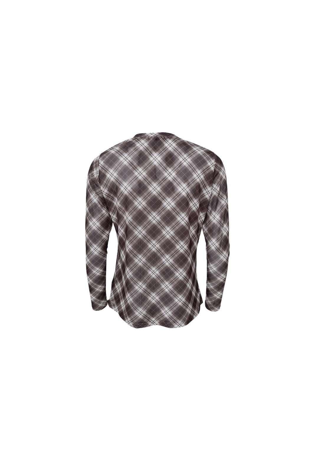 Black Colour - Bckamma Mesh Blouse 42000 - Shirts,Mesh & Basic Blouses - Brown Tartan