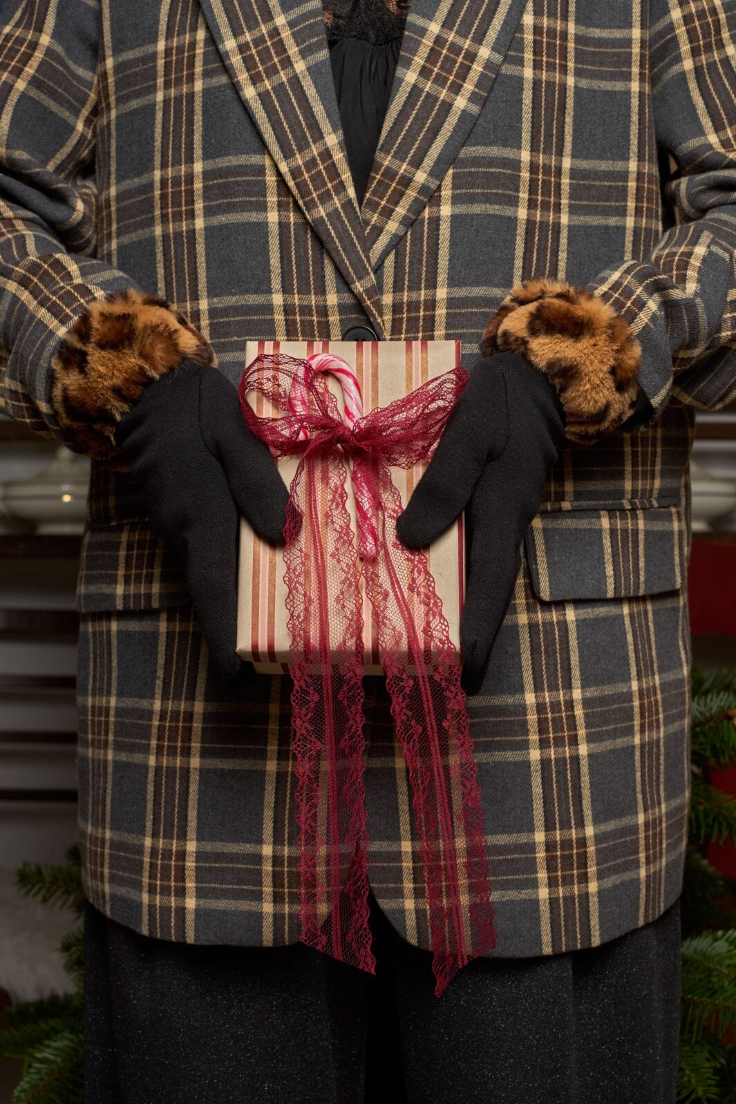 Black Colour - Bclinea Leo Gloves 8013 - Black W. Leo