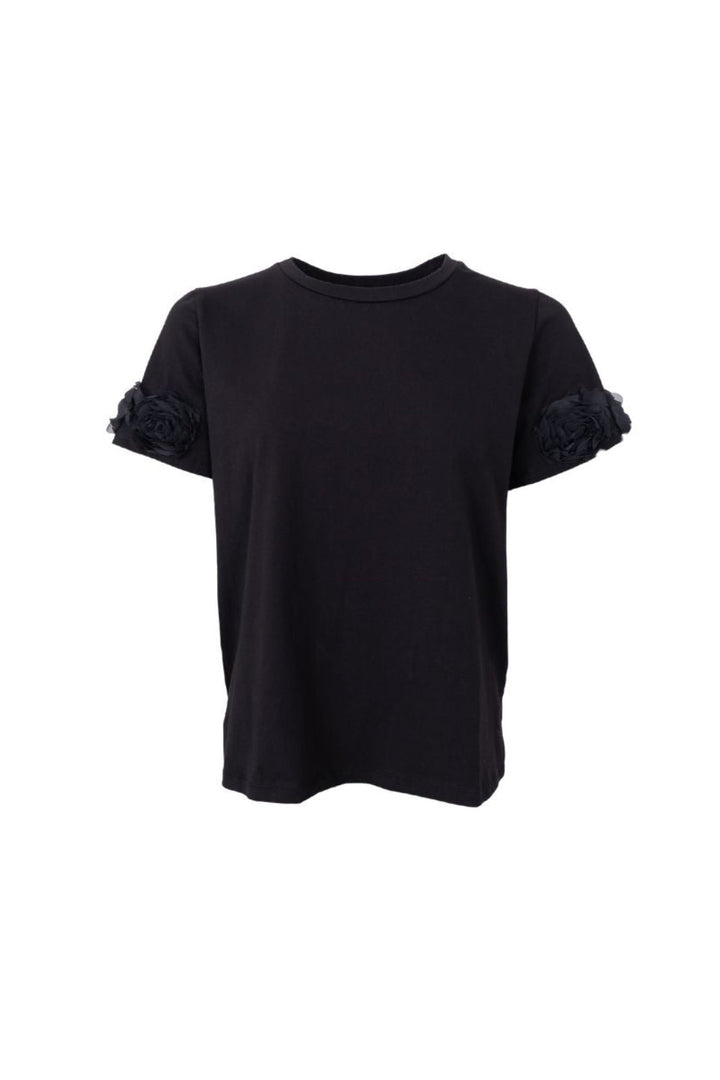 Black Colour - Bcmay Flowerpatch Tee 41102 - Shirts - Black