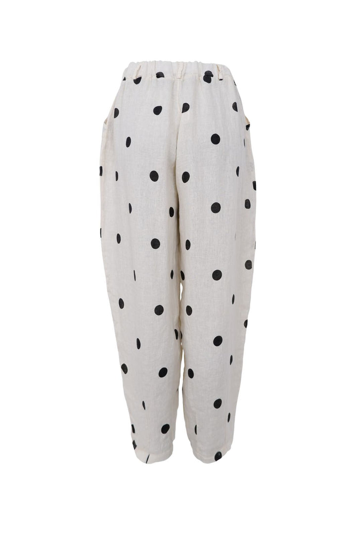 Black Colour - Bcmelina Barrel Linen Pant 41113 - Dot
