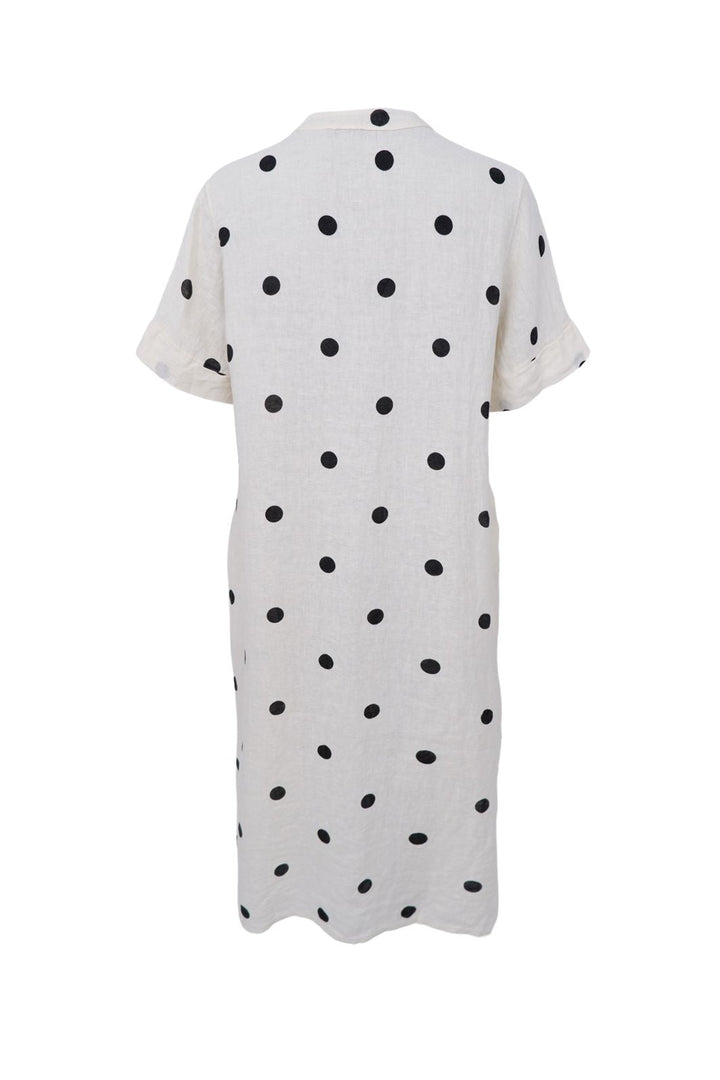 Black Colour - Bcmelina Long Linen Dress 40412 - Dot