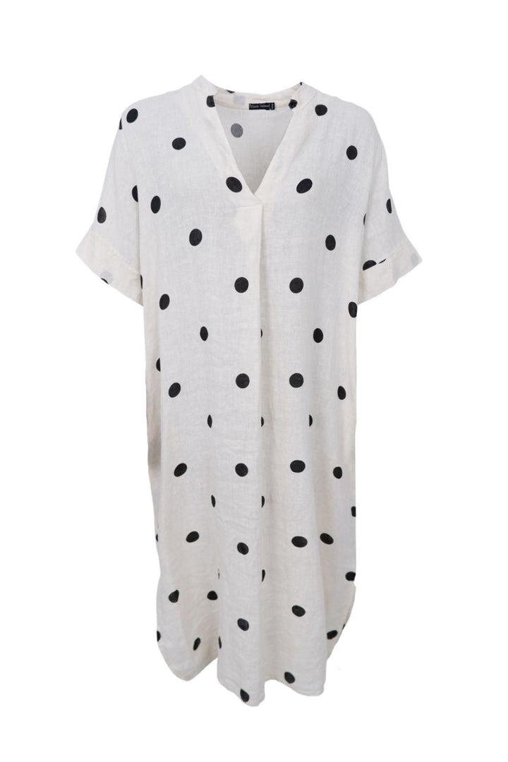 Black Colour - Bcmelina Long Linen Dress 40412 - Dot