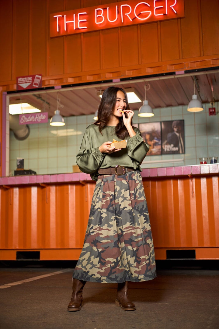 Black Colour - Bcpaprica Skirt 41353 - Army Camouflage