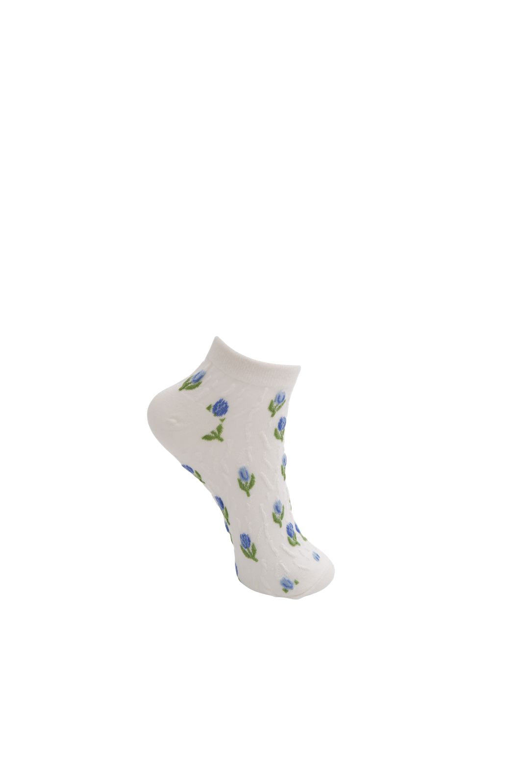 Black Colour - Bcphilomine Anclet Sock 8523 - Blue Flower