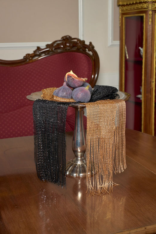 Black Colour - Bcshine Slim Fringe Scarf 208464 - Gold Coloured