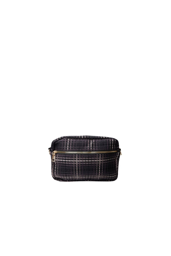 Black Colour - Bcvanda Check Crossover Bag 9386 - Black
