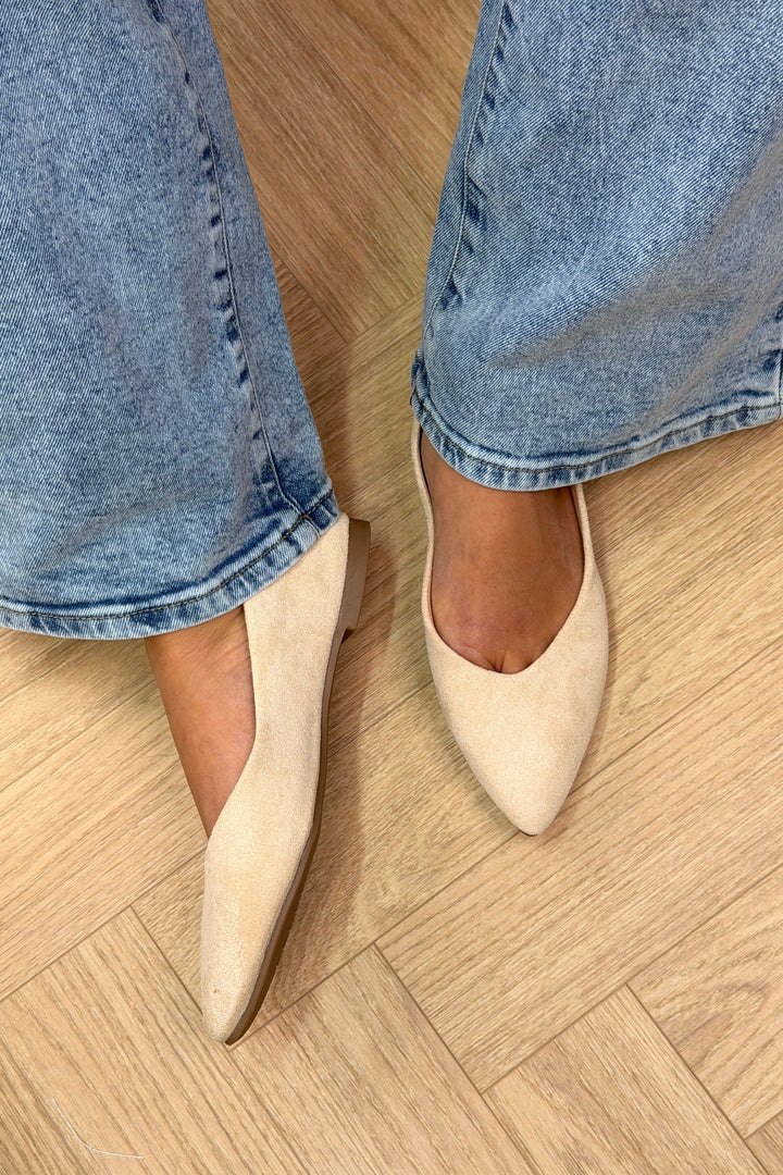 Bloom - Cornflower Ballet Flats - Beige Ballerinaer 