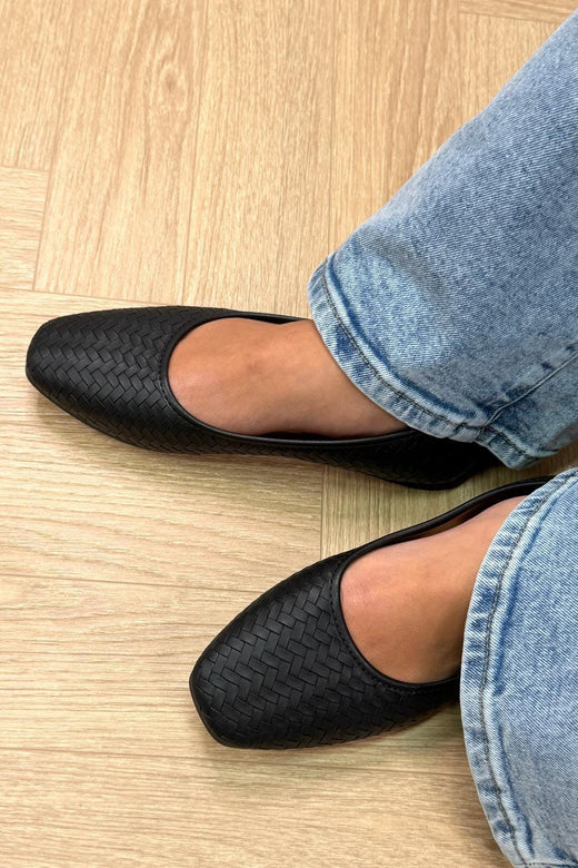 Bloom - Wisteria Ballet Flats - Black Ballerinaer 