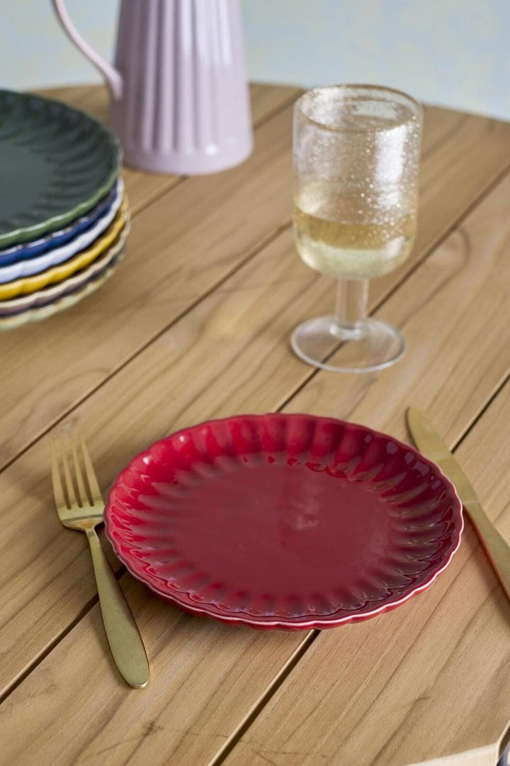 Bloomingville - Latina Tallerken, Rød, Stentøj 82061930 - Red Køkkentilbehør 