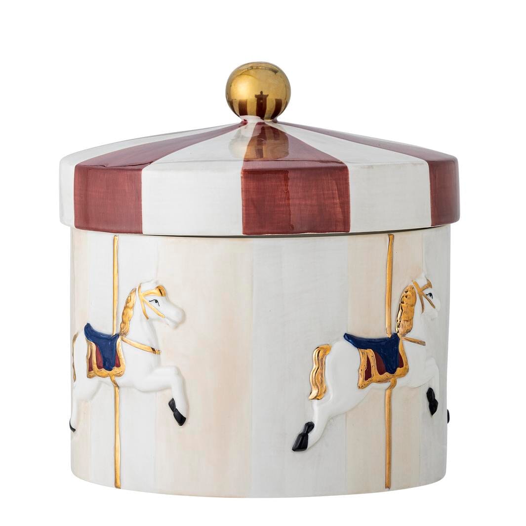 Bloomingville - Merry-go-round Krukke m/låg, Rød, Stentøj 82062829 - Red