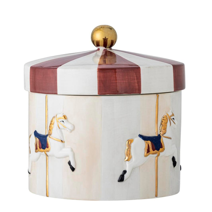 Bloomingville - Merry-go-round Krukke m/låg, Rød, Stentøj 82062829 - Red