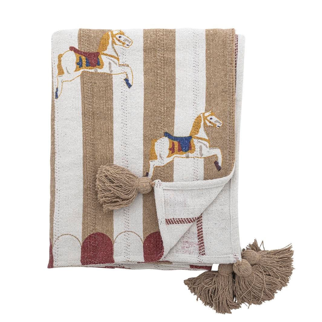 Bloomingville - Merry-go-round Plaid, Natur, Genanvendt Bomuld 82062858 - Nature