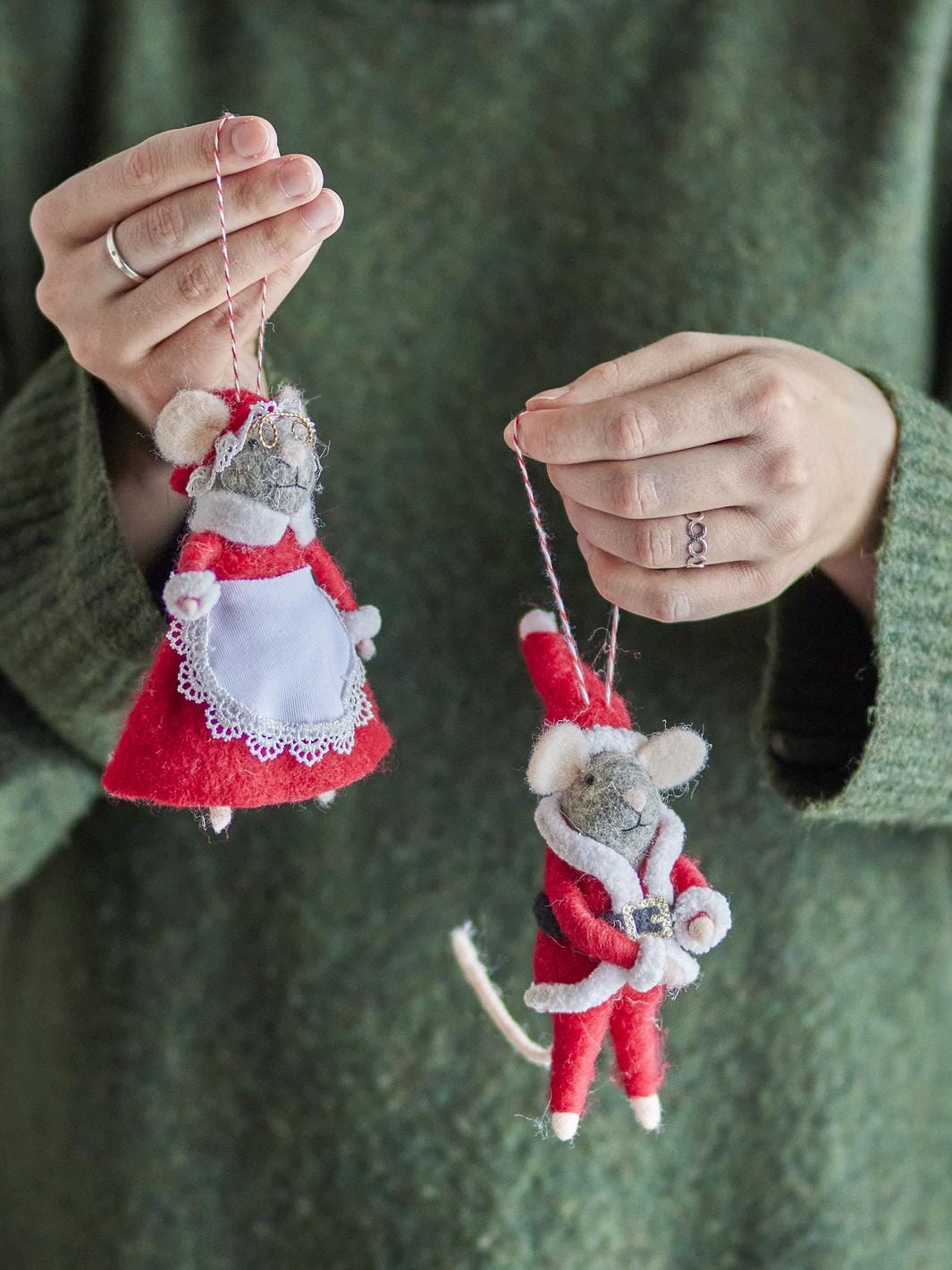 Bloomingville - Peo Ornament, Rød, Uld 82061882 - Red