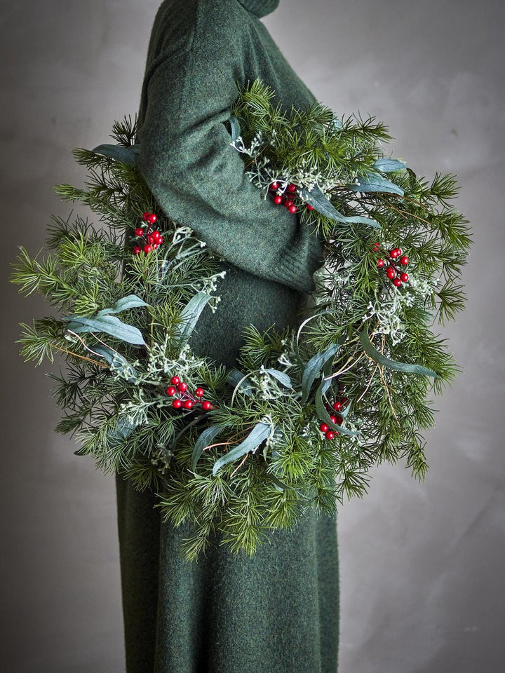 Bloomingville - Pine Krans, Grøn, Kunstige Blomster 82072344 - Green