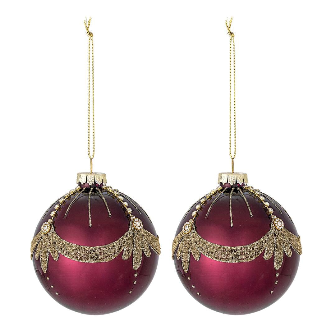 Bloomingville - Suman Ornament, Rød, Glas 82073059 - Red