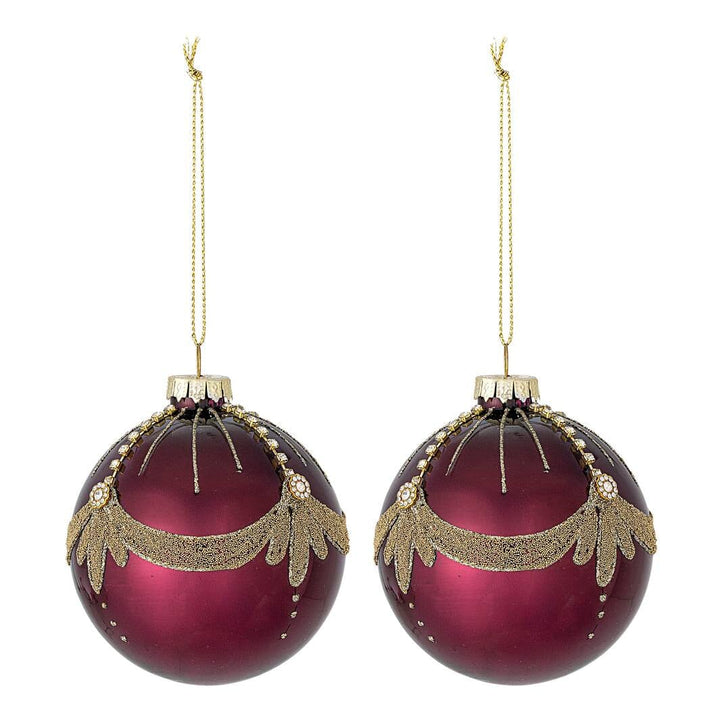 Bloomingville - Suman Ornament, Rød, Glas 82073059 - Red