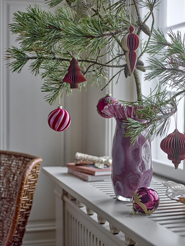 Bloomingville - Suman Ornament, Rød, Glas 82073059 - Red
