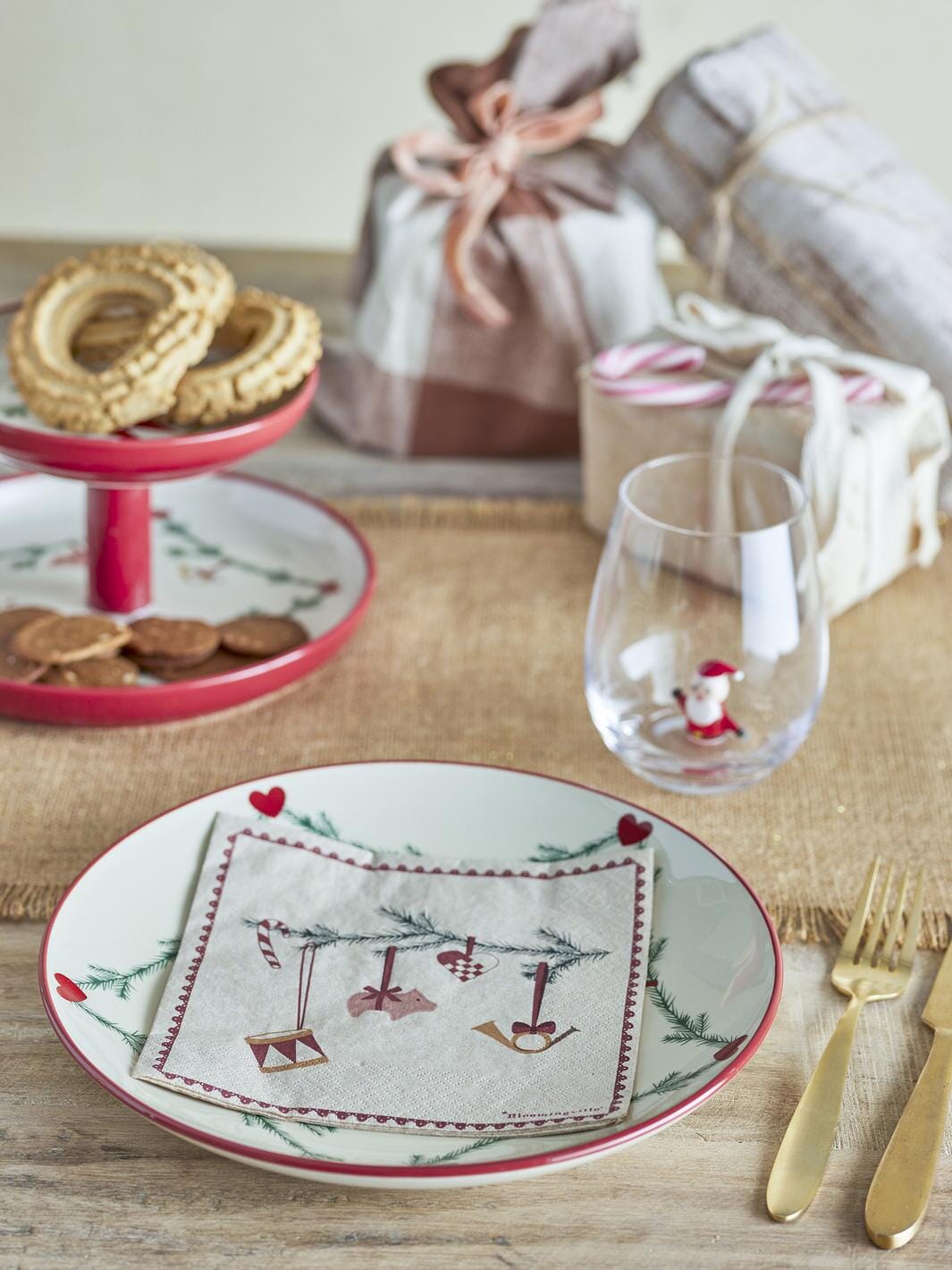 Bloomingville - Yule Serviet, Rød, FSC® Recycled, Papir 82062329 - Red