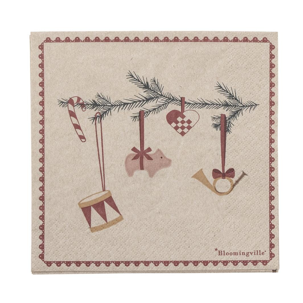 Bloomingville - Yule Serviet, Rød, FSC® Recycled, Papir 82062329 - Red