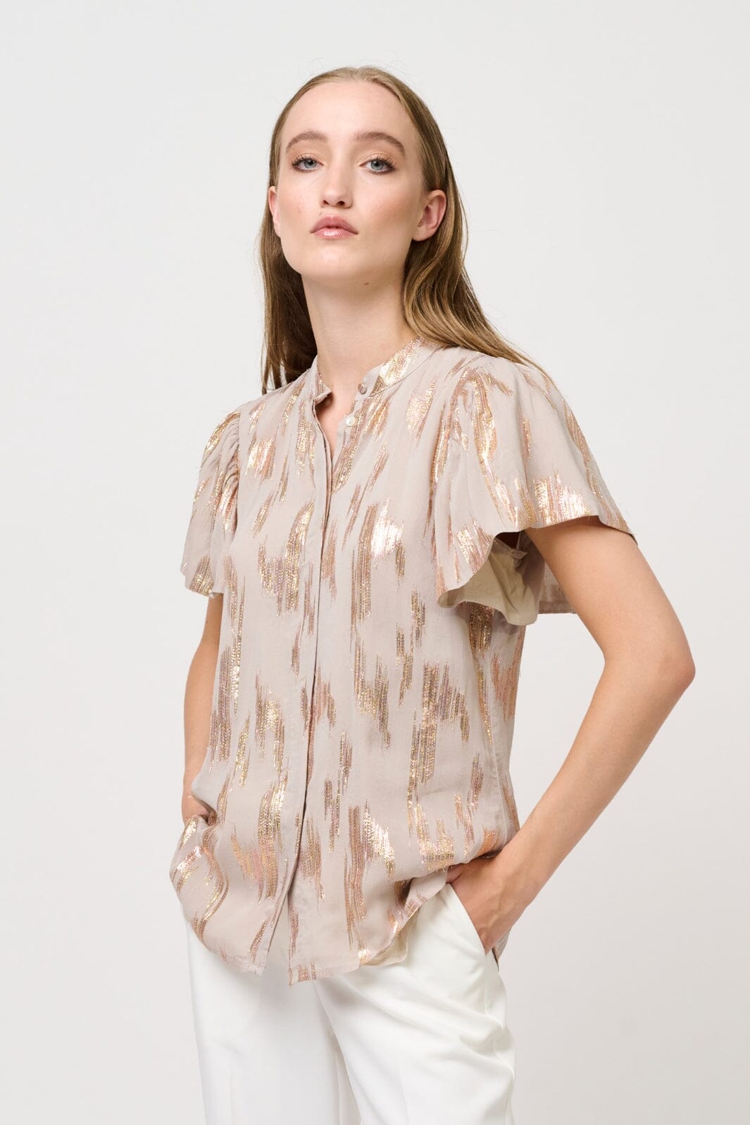 Bruuns Bazaar - Guz Dorthea shirt - Chateau Grey Bluser 