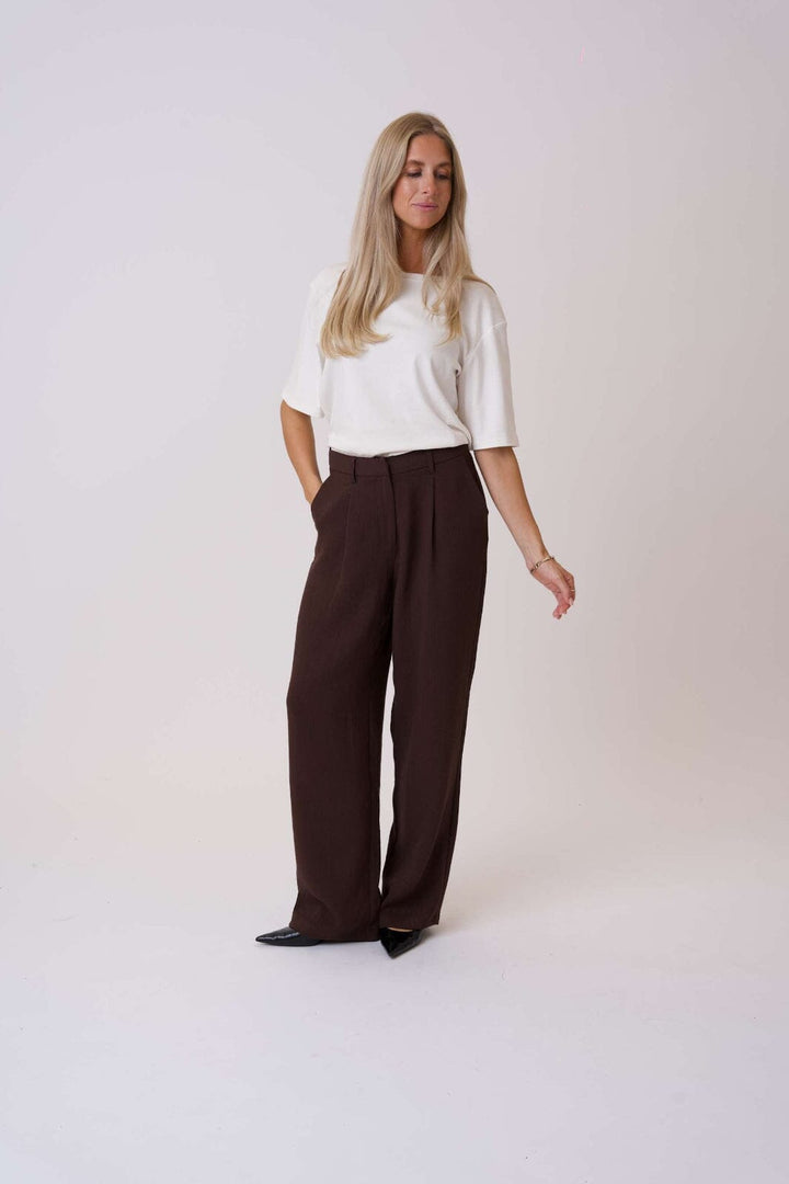 BYIC - Celinaic Pants A2351 - Dark Brown Texture Bukser 