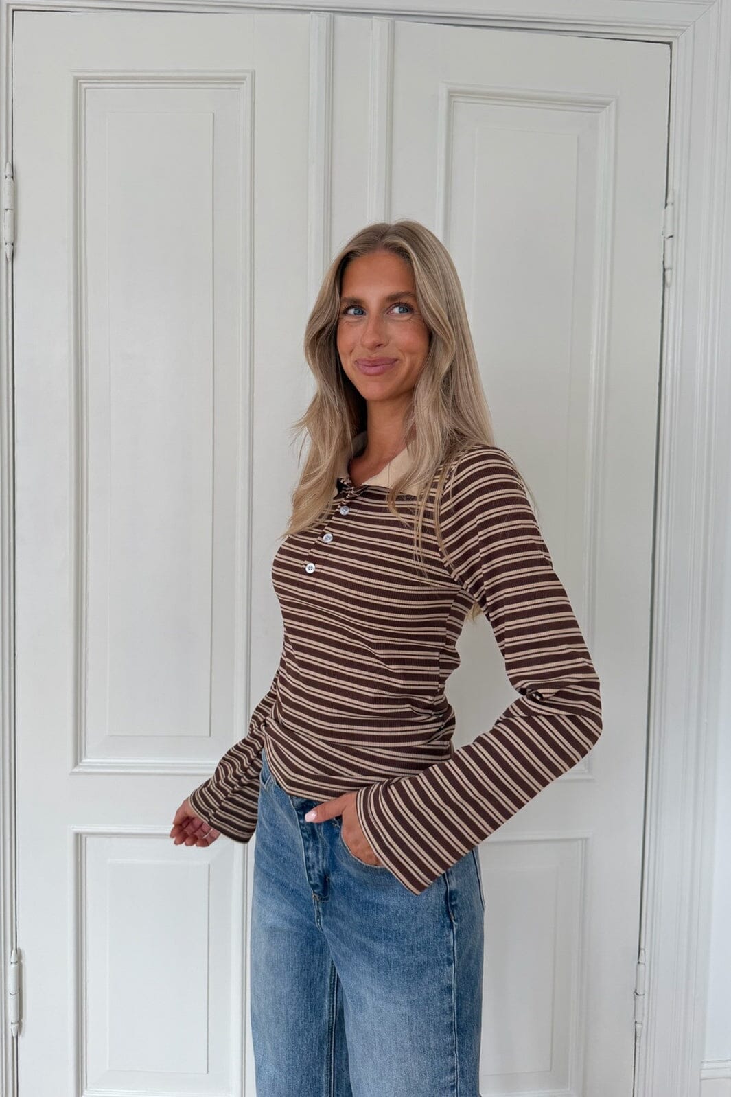 BYIC - Livaic Polo A23982 - Brown Stripes