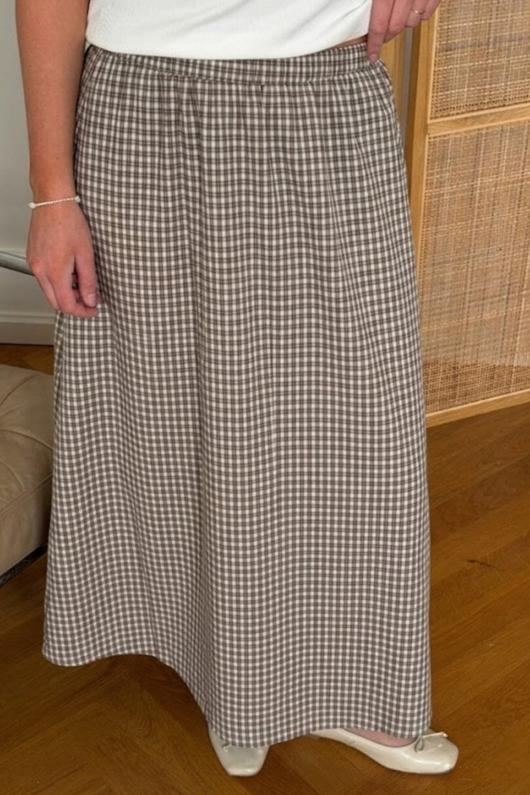 BYIC - Milleic Long Skirt A25242 - Brown Checks