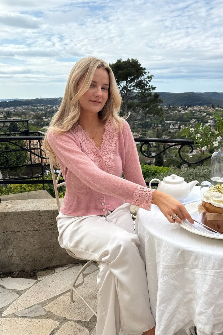 BYIC - Stellaic Cardigan 2025 - Dusty Rose Strikbluser 