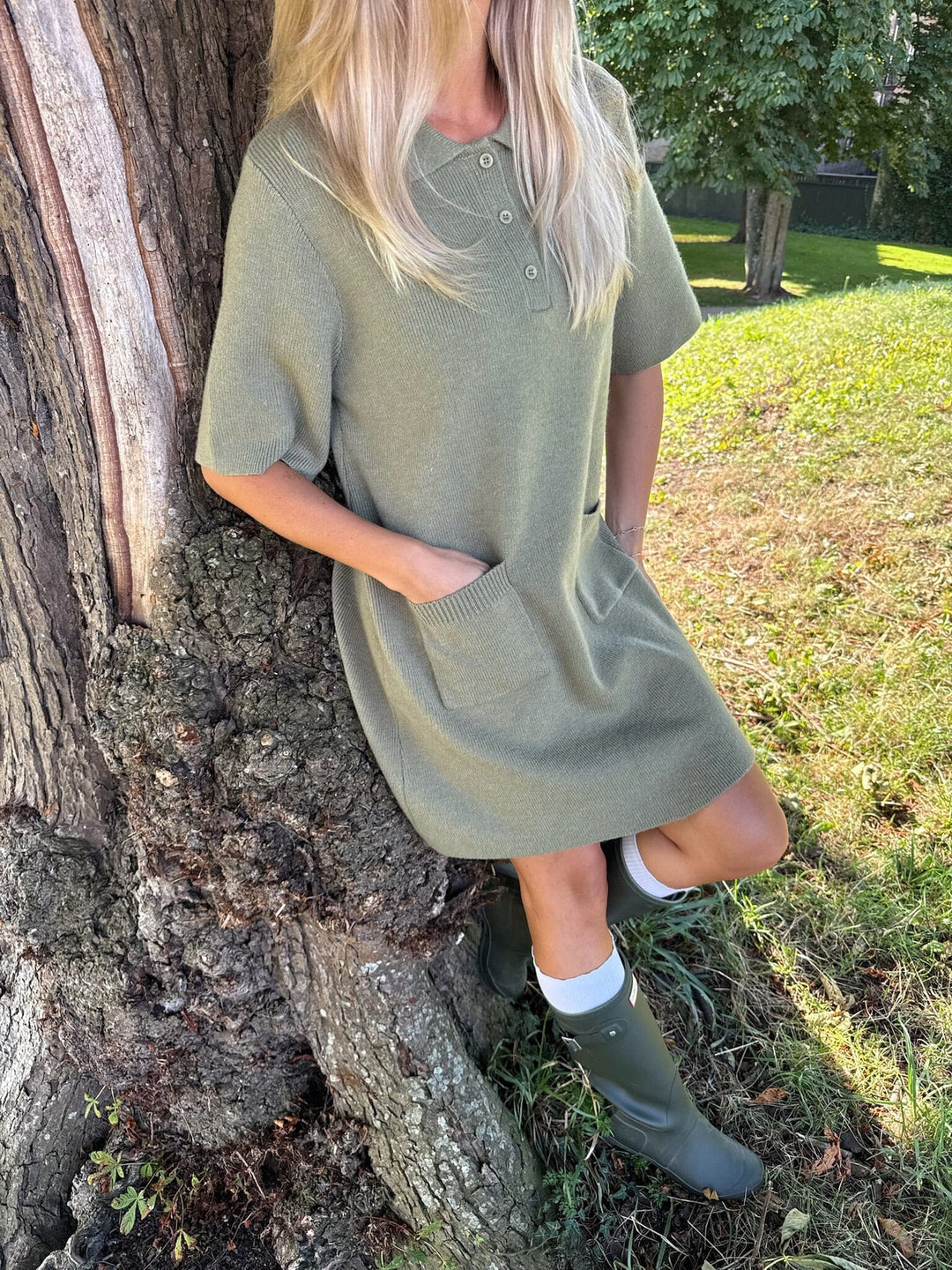 BYIC x Molly&My - Sific Knit Dress H097-3 - Army Green Kjoler 