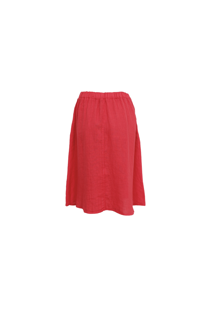 Black Colour - Bcmelina Short Linen Skirt 40910 - Red