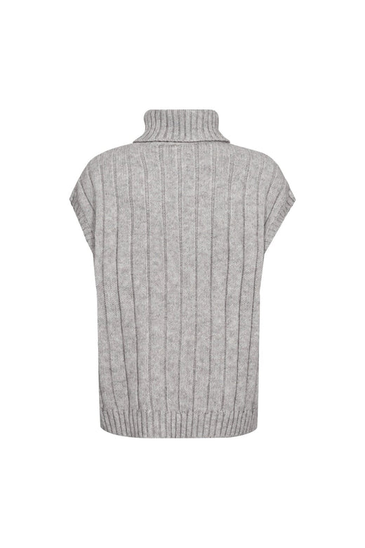 Co´Couture - 32222 Rowcc Oversize Cable Knit Vest 500112 - 65006 - Grey Melange
