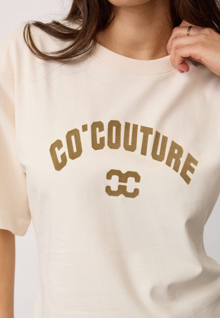 Co´Couture - 43013 Zengacc Tee O-Neck 500108 - 10040 - Pearl - Olive T-shirts 