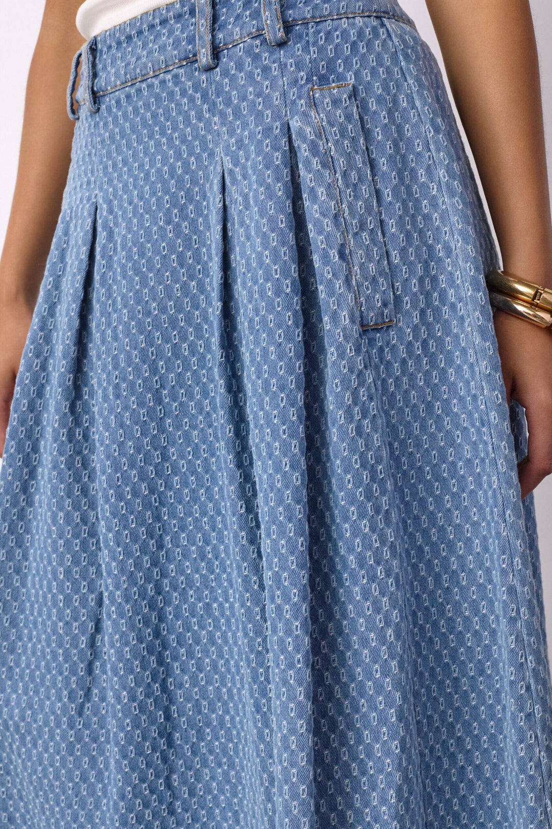 Co´Couture - Antocc Anya Pleat Skirt 500178 - 45004 - Light Denim Nederdele 