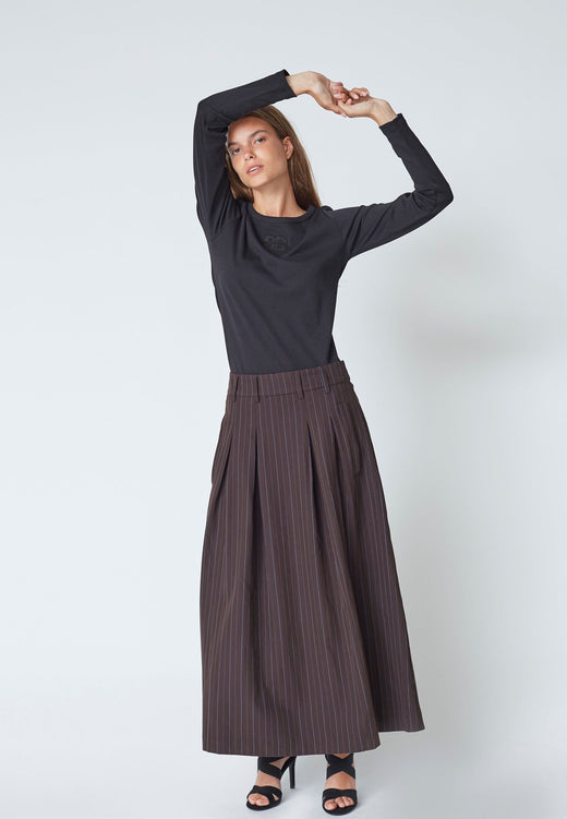 Co´Couture - Anyacc Trinny Pleat Skirt 44001 - 145 - Dark Brown Nederdele 
